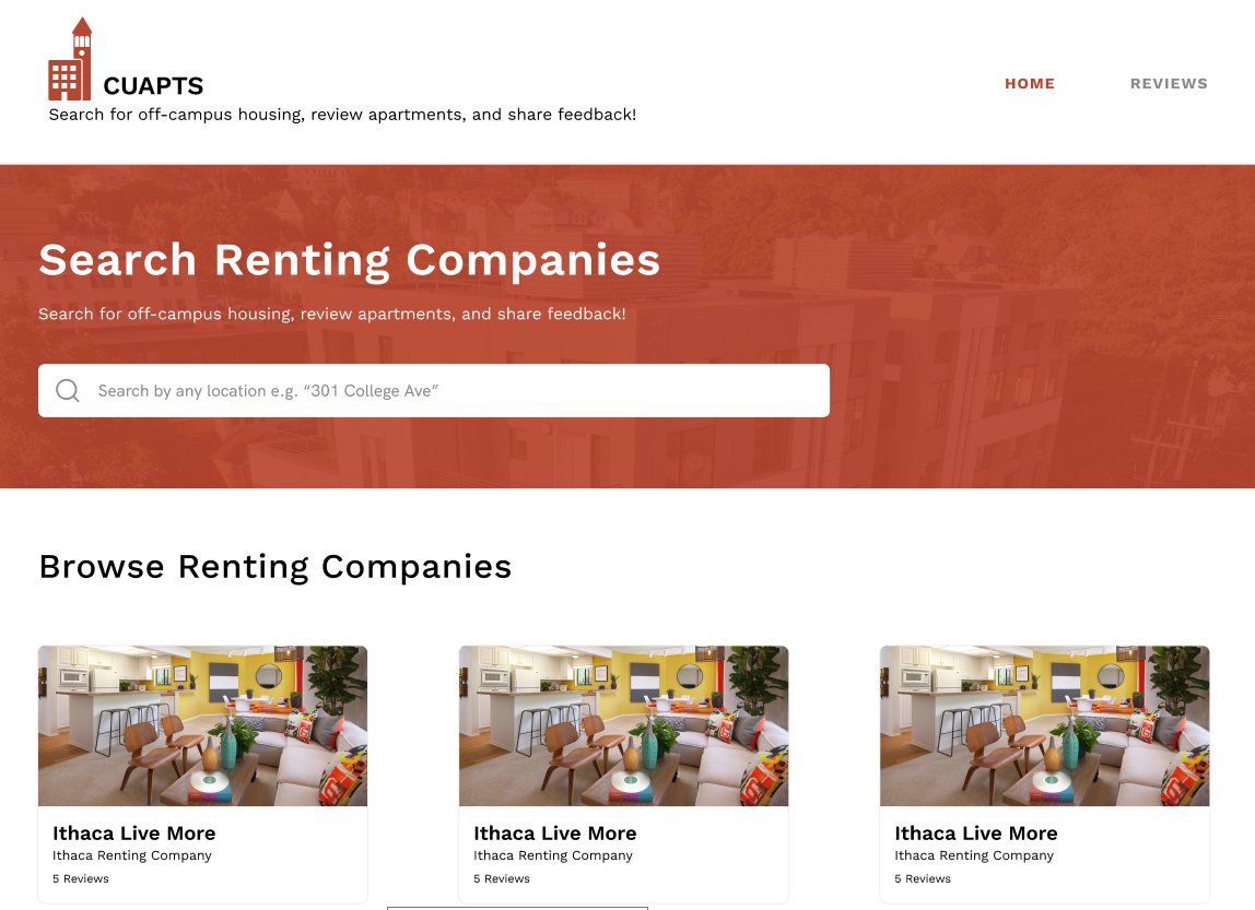 CU Apts homepage